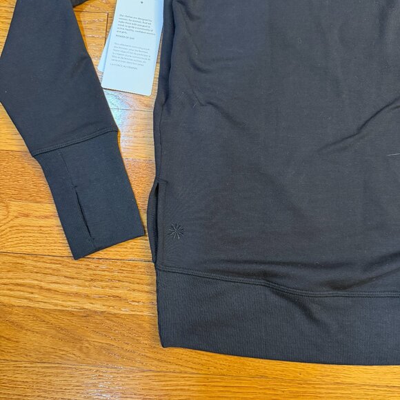 Athleta Coaster Luxe V-Neck Sweatshirt in Black - Size Small NWT - Picture 8 of 8